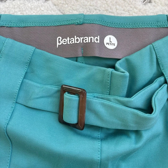 BetaBrand High Rise Lite Ponte Yoga Pants Teal Tartan Bluetiful Sz LP - Picture 5 of 7